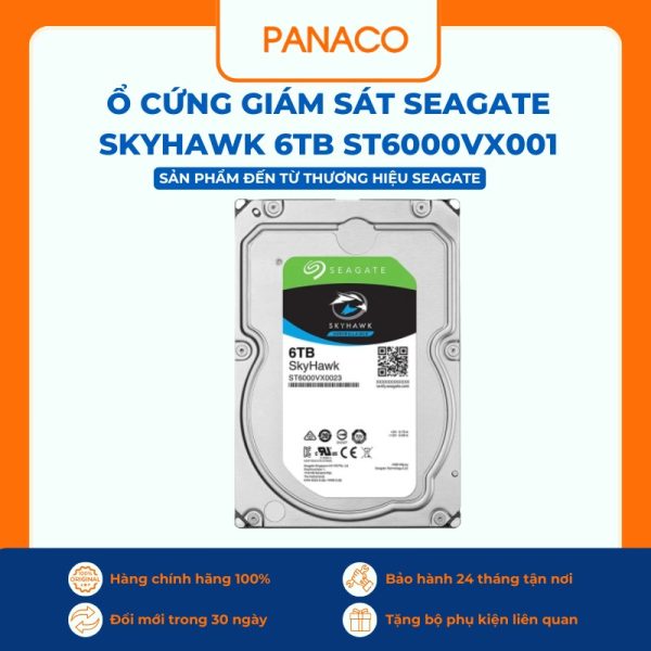 Ổ cứng giám sát SEAGATE Skyhawk 6TB ST6000VX001