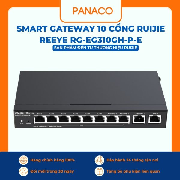 Smart Gateway 10 cổng Ruijie Reeye RG-EG310GH-P-E