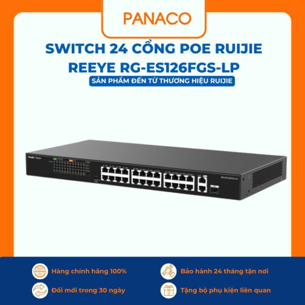 Switch 24 cổng PoE Ruijie Reeye RG-ES126FGS-LP