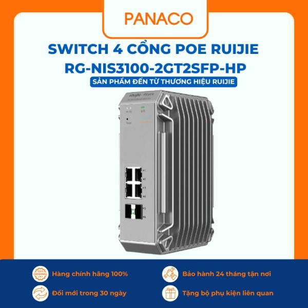 Switch 4 cổng PoE Ruijie RG-NIS3100-2GT2SFP-HP