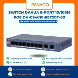 Switch Dahua 8-Port 10/100M PoE DH-CS4010-8ET2GT-60