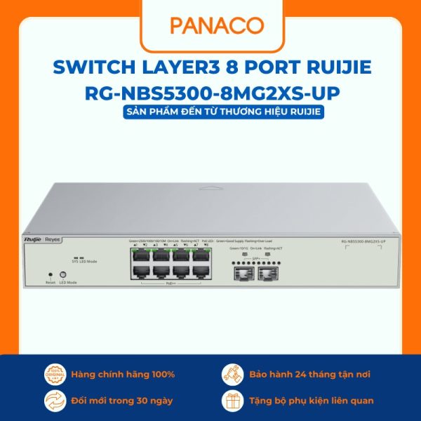 Switch Layer3 8 Port Ruijie RG-NBS5300-8MG2XS-UP