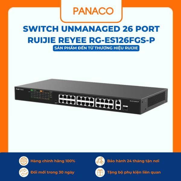Switch Unmanaged 26 Port Ruijie Reyee RG-ES126FGS-P
