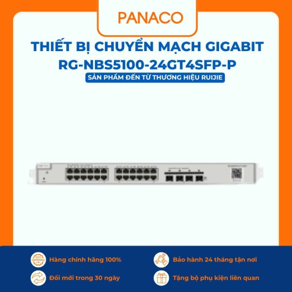 Thiết bị chuyển mạch Gigabit RG-NBS5100-24GT4SFP-P