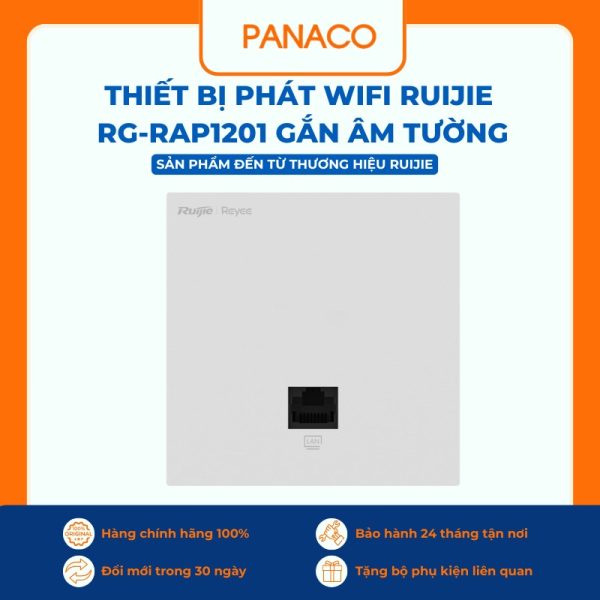 Thiết bị phát Wifi Ruijie RG-RAP1201 gắn âm tường