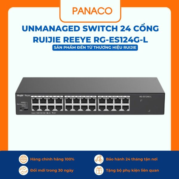 Unmanaged switch 24 cổng Ruijie Reeye RG-ES124G-L