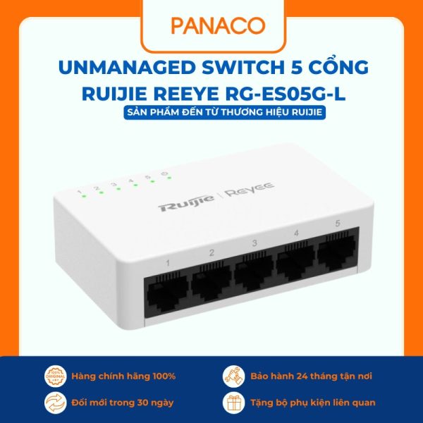Unmanaged switch 5 cổng Ruijie Reeye RG-ES05G-L