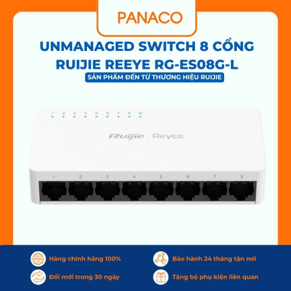 Unmanaged switch 8 cổng Ruijie Reeye RG-ES08G-L