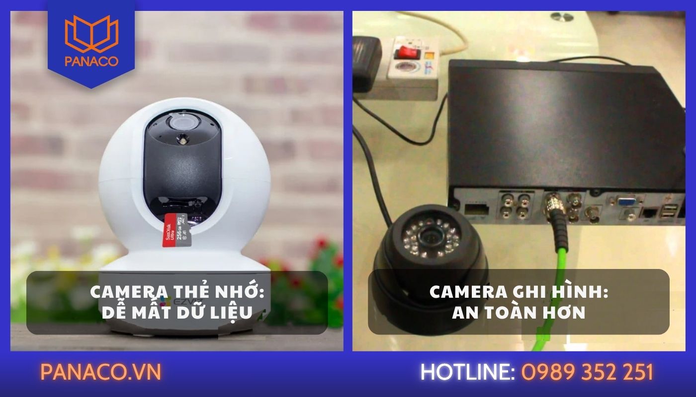 so sánh camera lưu thẻ nhớ và camera có đầu ghi