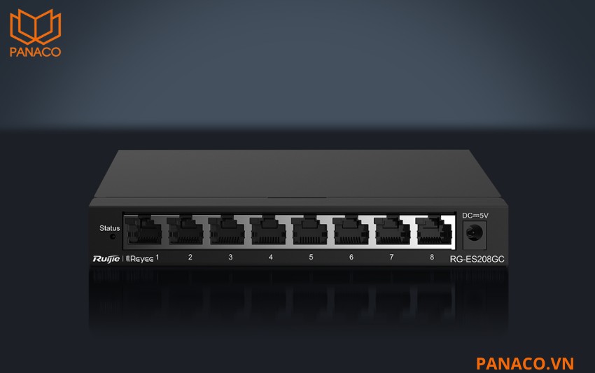 RG-ES208GC thiết kế 8 cổng mạng Gigabit 10/100/1000BASE-T