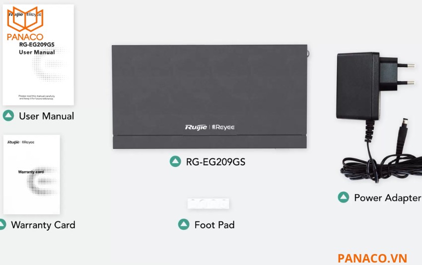 Full box smart Gateway 1 cổng quang Ruijie Reyee RG-EG209GS