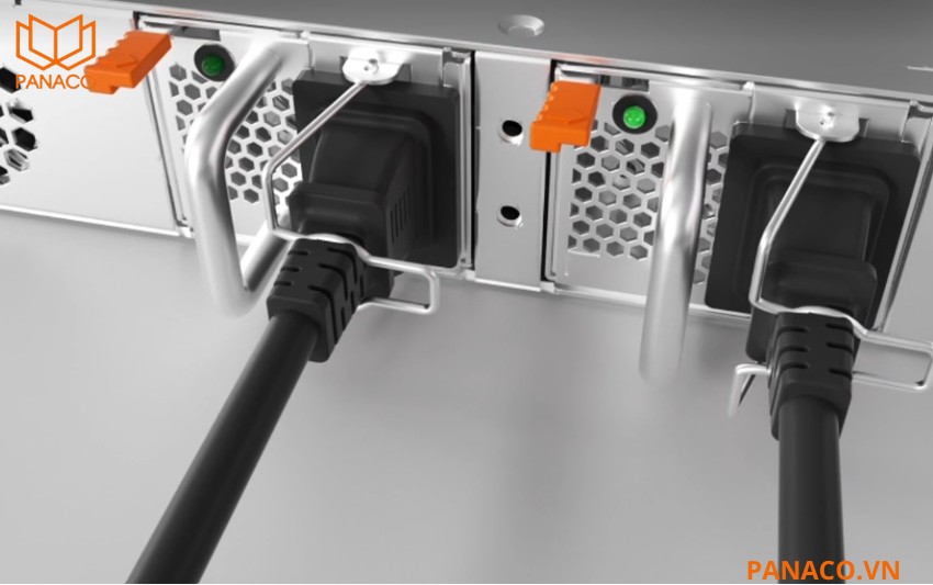 RG-NBS6002 hỗ trợ 2 module nguồn AC 100–240V hoạt động theo chế độ Redundant