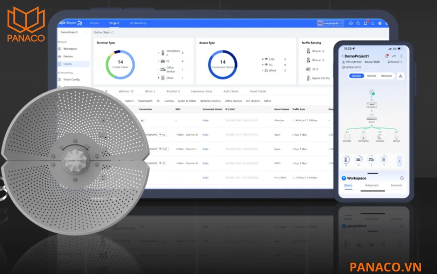 RG-AirMetro460G Quản lý tập trung qua Ruijie Cloud miễn phí