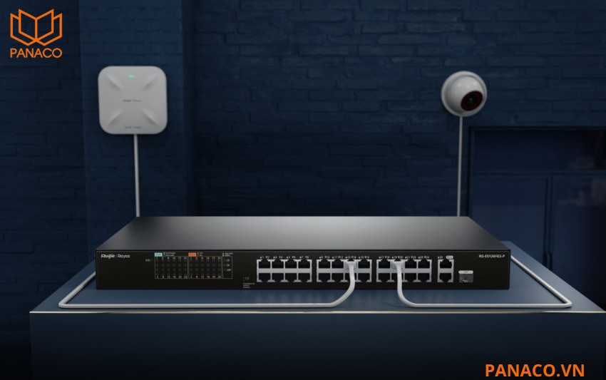 RG-ES126FGS-P thiết kế 2 cổng uplink Gigabit