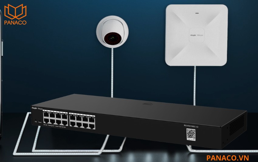 RG-ES216GC-V2 tự động nhận diện camera IP
