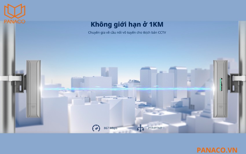RG-EST310 V2 có khoảng cách truyền tải xa lên đến một ki lô mét