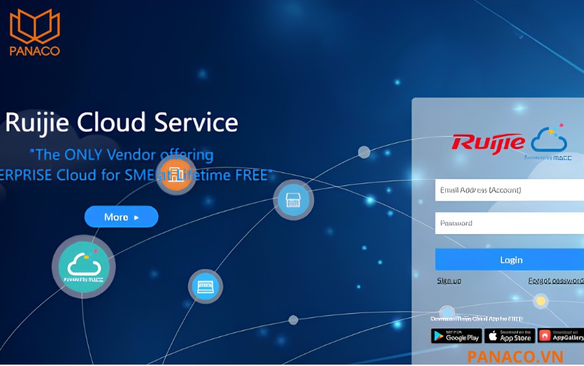 RG-NBS3100-8GT2SFP-P-V2 cấu hình từ xa qua Ruijie Cloud miễn phí