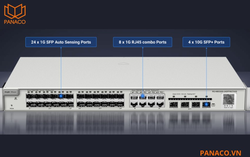 RG-NBS3200-24SFP_8GT4XS thiết kế 24 cổng quang SFP