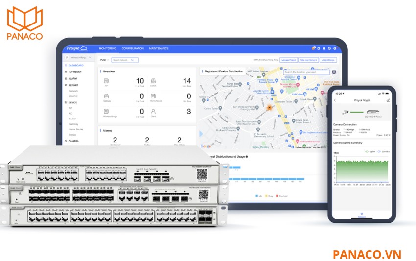 RG-NBS5100-24GT4SFP-P quản lý từ xa trọn đời với Ruijie Cloud