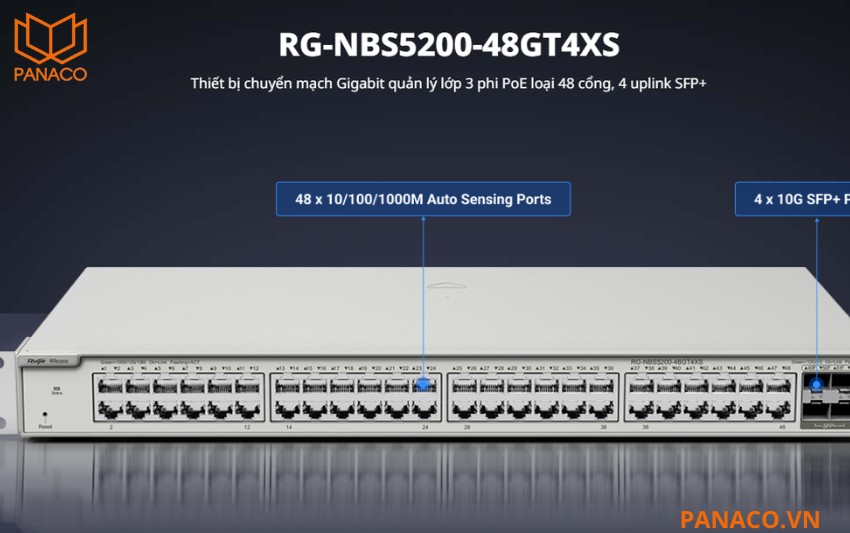 RG-NBS5200-48GT4XS thiết kế 48 cổng Gigabit