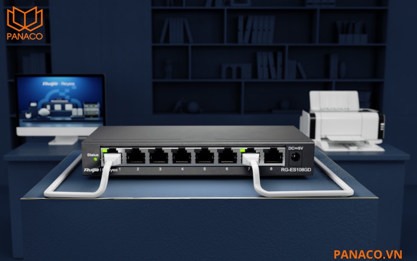 Ruijie Reyee RG-ES108GD được trang bị 8 cổng mạng