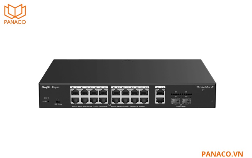 Smart Managed PoE Switch 20 cổng Reyee RG-ES220GS-LP