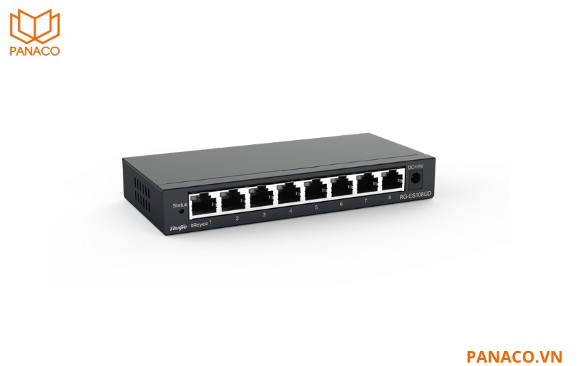 Switch 8 cổng 10/100/1000 BASE-T Ruijie Reeye RG-ES108GD