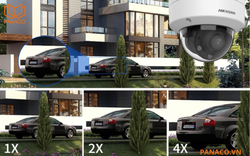 Zoom quang học 4x linh hoạt trong nhiều tình huống giám sát