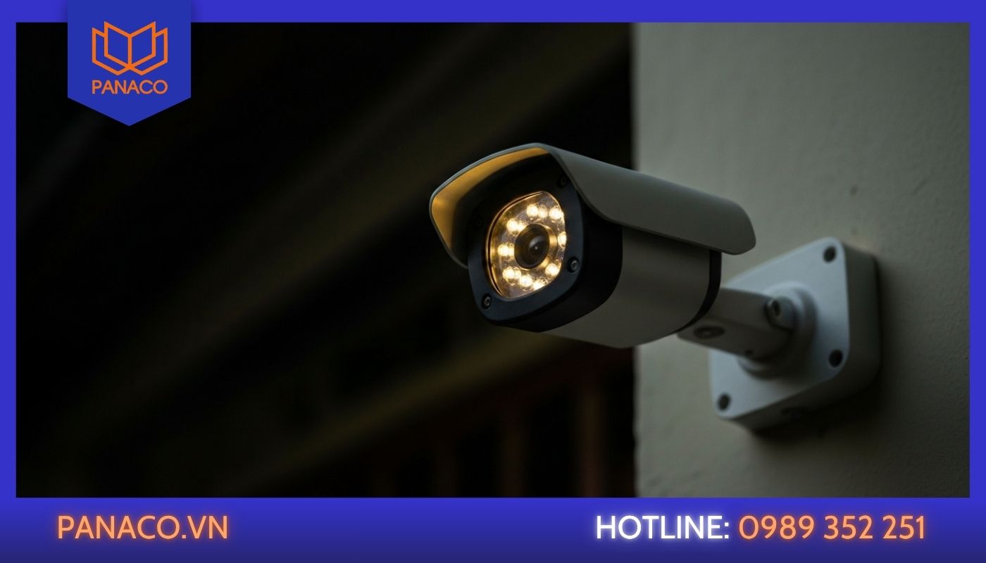 Hình ảnh camera hồng ngoại ban đêm ghi hình trắng đen
