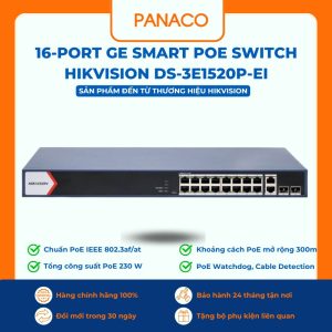 16-Port GE Smart PoE switch Hikvision DS-3E1520P-EI