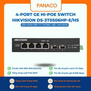4-Port GE Hi-PoE Switch Hikvision DS-3T0506HP-E/HS