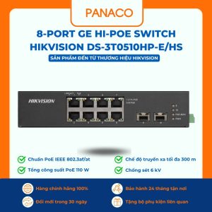 8-Port GE Hi-PoE switch Hikvision DS-3T0510HP-E/HS