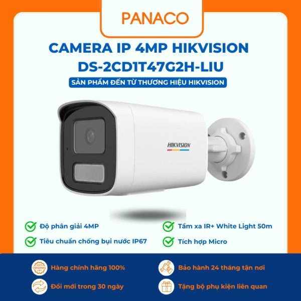 Camera IP 4MP Hikvision DS-2CD1T47G2H-LIU