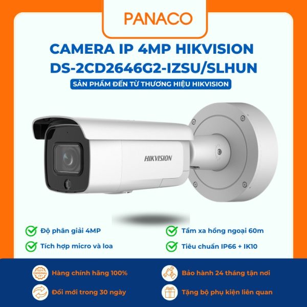 Camera IP 4MP Hikvision DS-2CD2646G2-IZSU/SLHUN