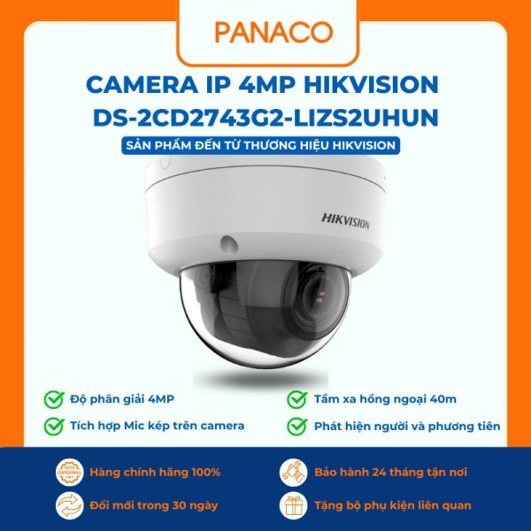 Camera IP 4MP Hikvision DS-2CD2743G2-LIZS2UHUN