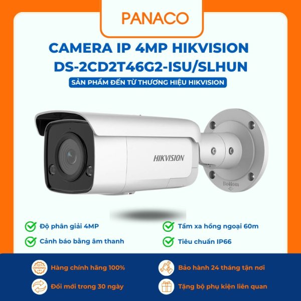Camera IP 4MP Hikvision DS-2CD2T46G2-ISU/SLHUN
