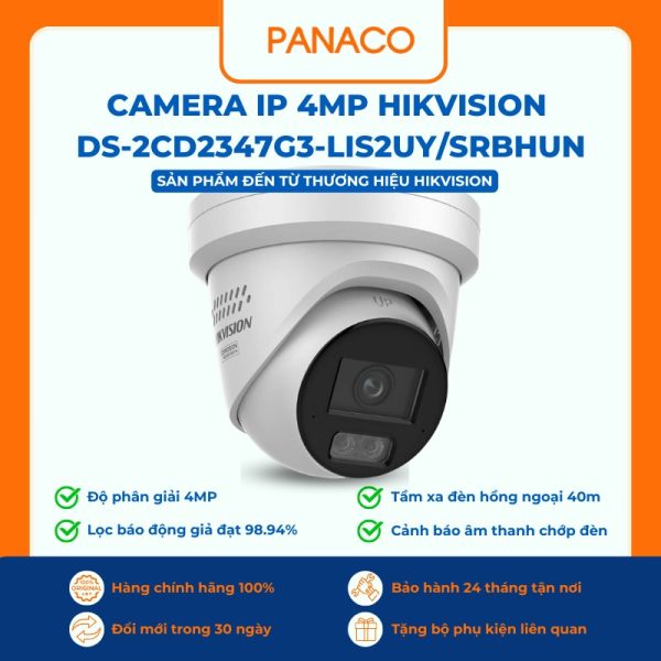 Camera IP 4MP hikvision DS-2CD2347G3-LIS2UY/SRBHUN