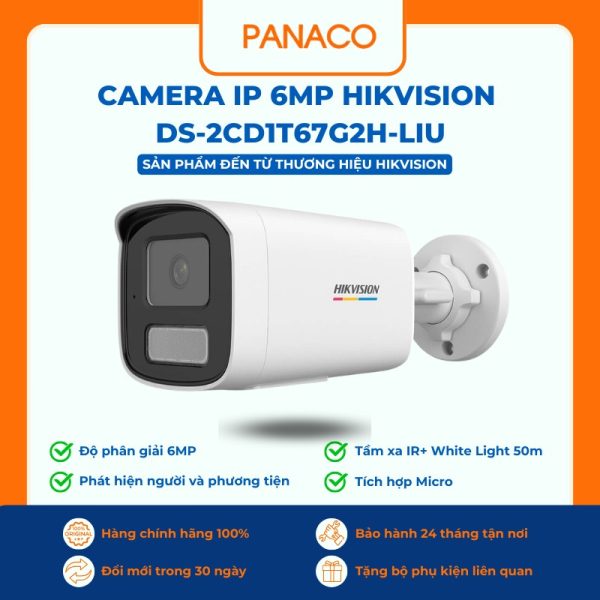 Camera IP 6MP Hikvision DS-2CD1T67G2H-LIU