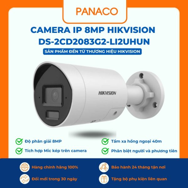 Camera IP 8MP Hikvision DS-2CD2083G2-LI2UHUN