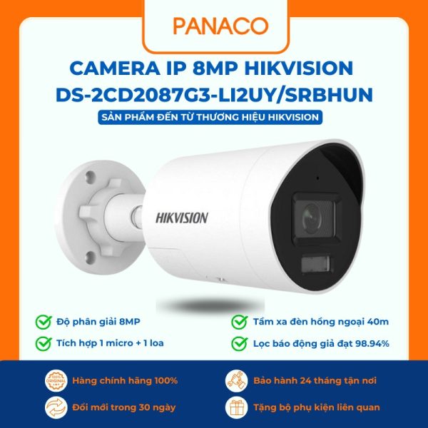 Camera IP 8MP Hikvision DS-2CD2087G3-LI2UY/SRBHUN