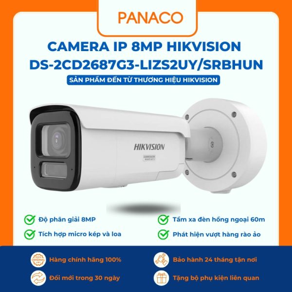 Camera IP 8MP Hikvision DS-2CD2687G3-LIZS2UY/SRBHUN