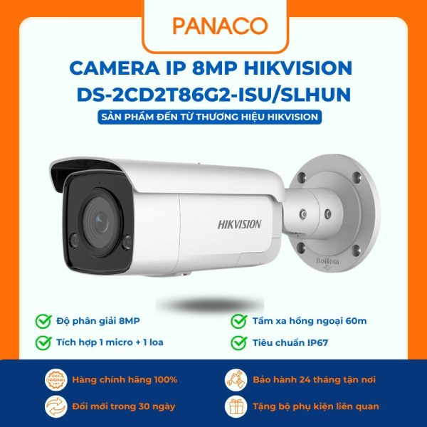 Camera IP 8MP Hikvision DS-2CD2T86G2-ISU/SLHUN