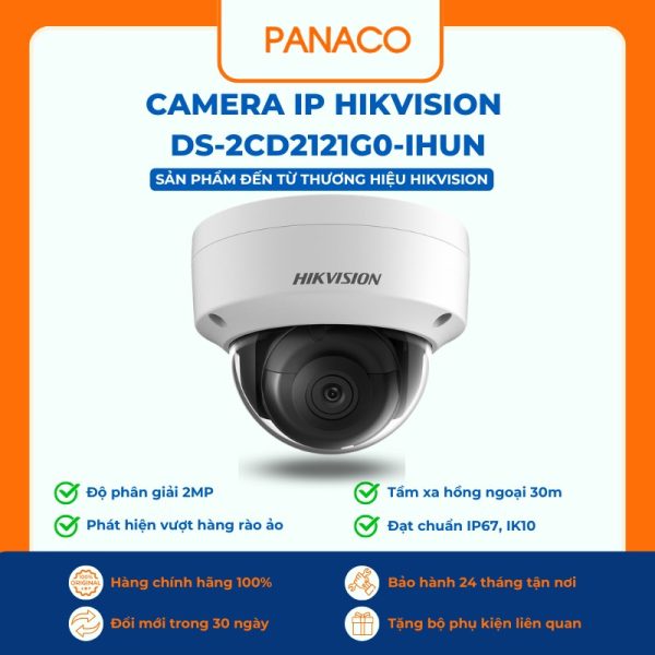 Camera IP Dome 2MP Hikvision DS-2CD2121G0-IHUN