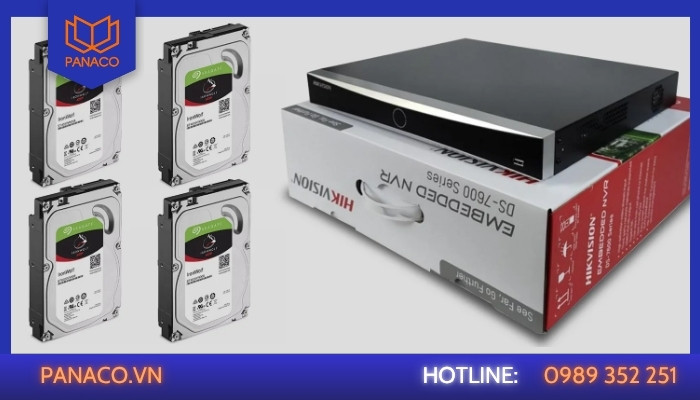 Hikvision DS-7732NXI-K4 trang bị 4 ổ cứng tối đa 10TB/ổ