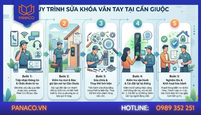 Quy trình sửa khóa vân tay tại Cần Giuộc