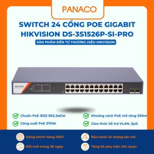 Switch 24 cổng PoE Gigabit Hikvision DS-3S1526P-SI-PRO