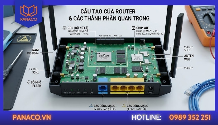 Cấu tạo của router gồm những gì