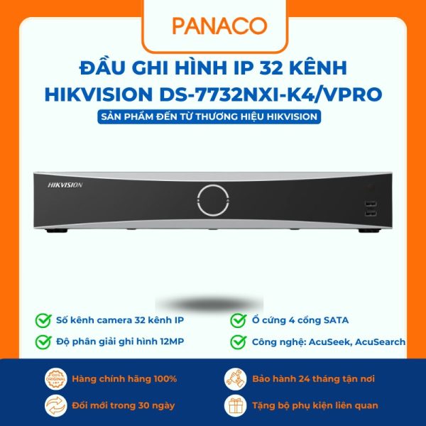 Đầu ghi hình IP 32 kênh Hikvision DS-7732NXI-K4/VPro