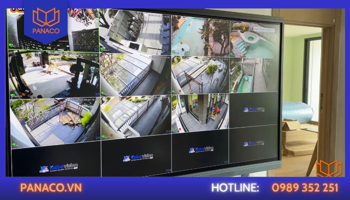 Màn hình trung tâm hiển thị các góc quay toàn cảnh biệt thự Mỹ Gia 2