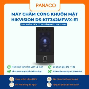 Máy chấm công khuôn mặt Hikvision DS-K1T342MFWX-E1